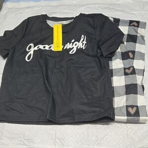 SHEIN Black and White Kids Pajama Set